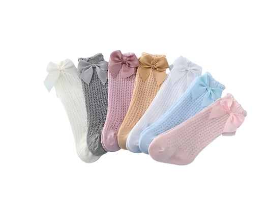 Toddler Bow Knee-High Mesh Socks